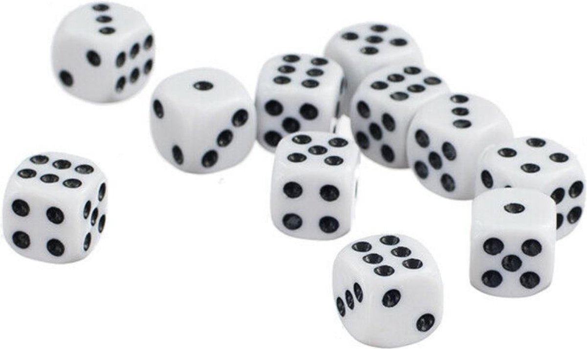 Witte Dobbelstenen - 10 STUKS - Luxe dobbelstenen - bordspel - yahtzee - monopoly - poker - dobbelen - kaartspel - spel - spelletjes - kleur WIT