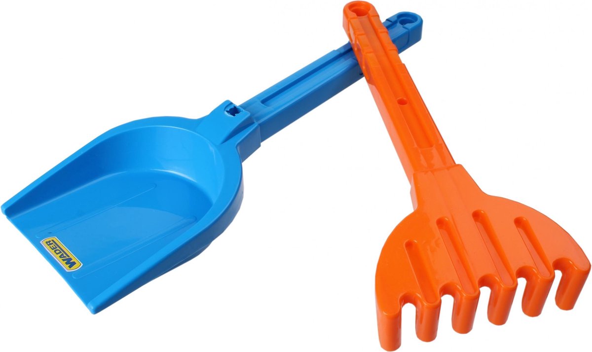 Wader Strandset Schep En Hark Blauw 32 Cm