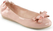 Olive-03 opvouwbare ballerina met elastieken hiel en strik detail lak baby roze - Vintage Rockabilly - (EU 37 = US 7) - Pin Up Couture