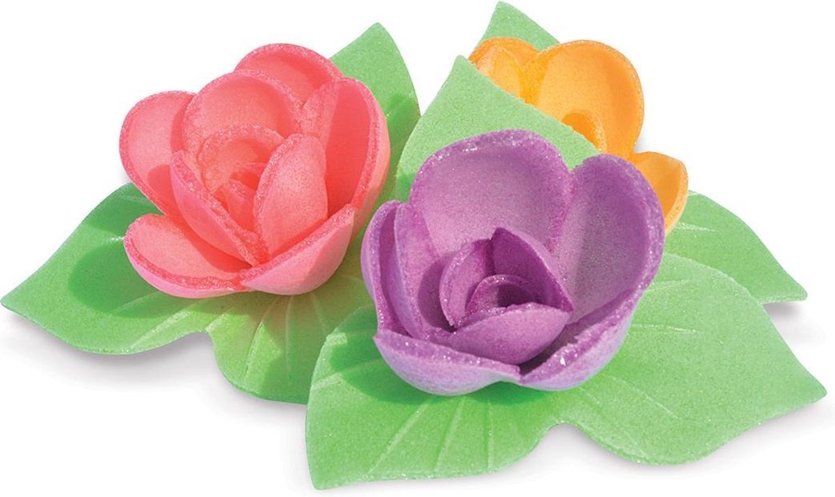 Scrapcooking Mini Roos & Blad Decoratie - Eetbaar - Set/6