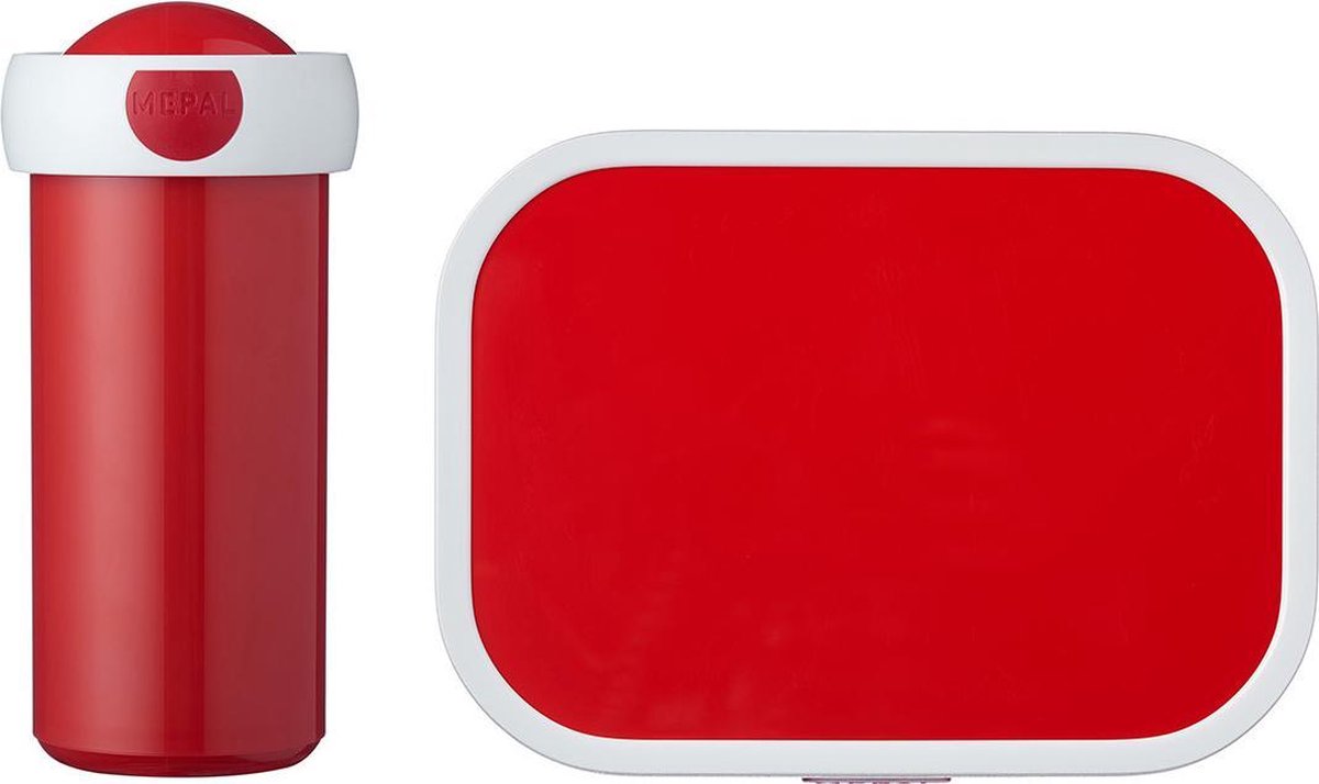 Mepal – Lunchset campus (sb + lb) – schoolbeker en broodtrommel voor kinderen – Rood – bento box - lekvrij