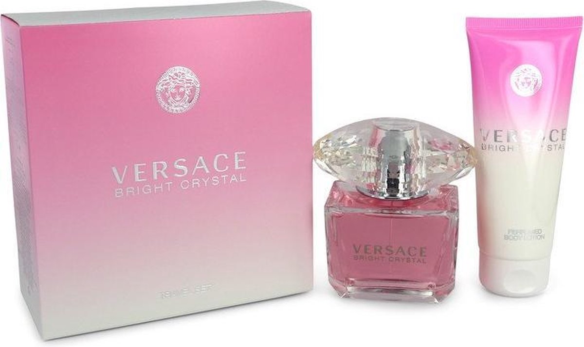 Bright Crystal by Versace   - Gift Set - 90 ml Eau De Toilette Spray + 100 ml Body Lotion