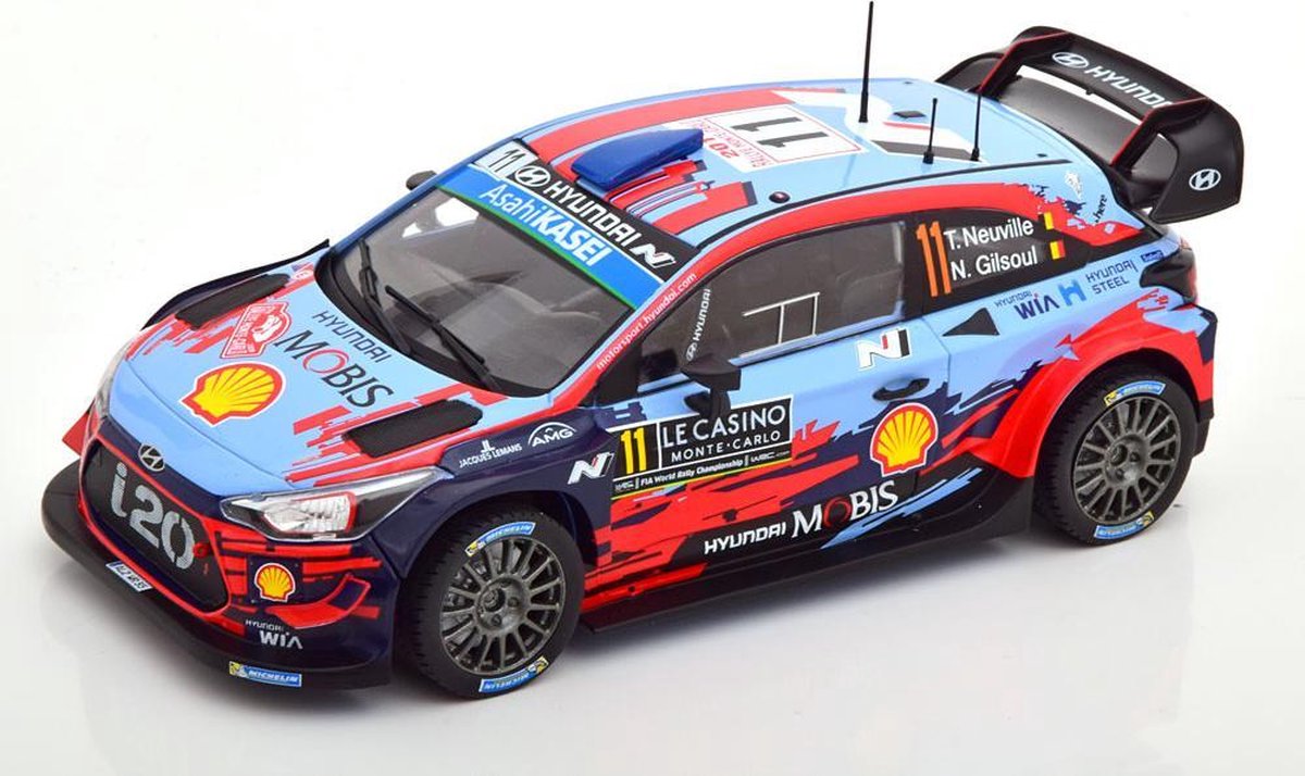Hyundai i20 WRC NEUVILLE/GILSOUL RALLY MONTE CARLO 2019 - Ixo modelauto 1:24