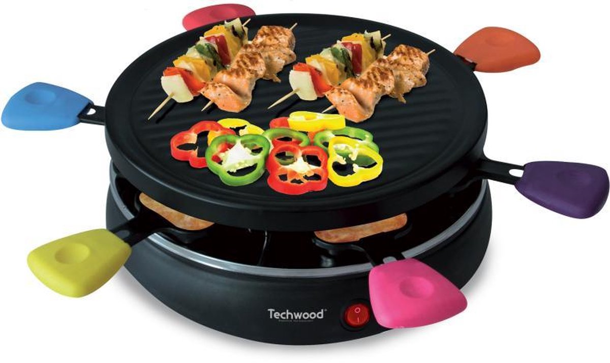 Techwood - Grill- en racletteset - 2-in-1 - 6 pannetjes