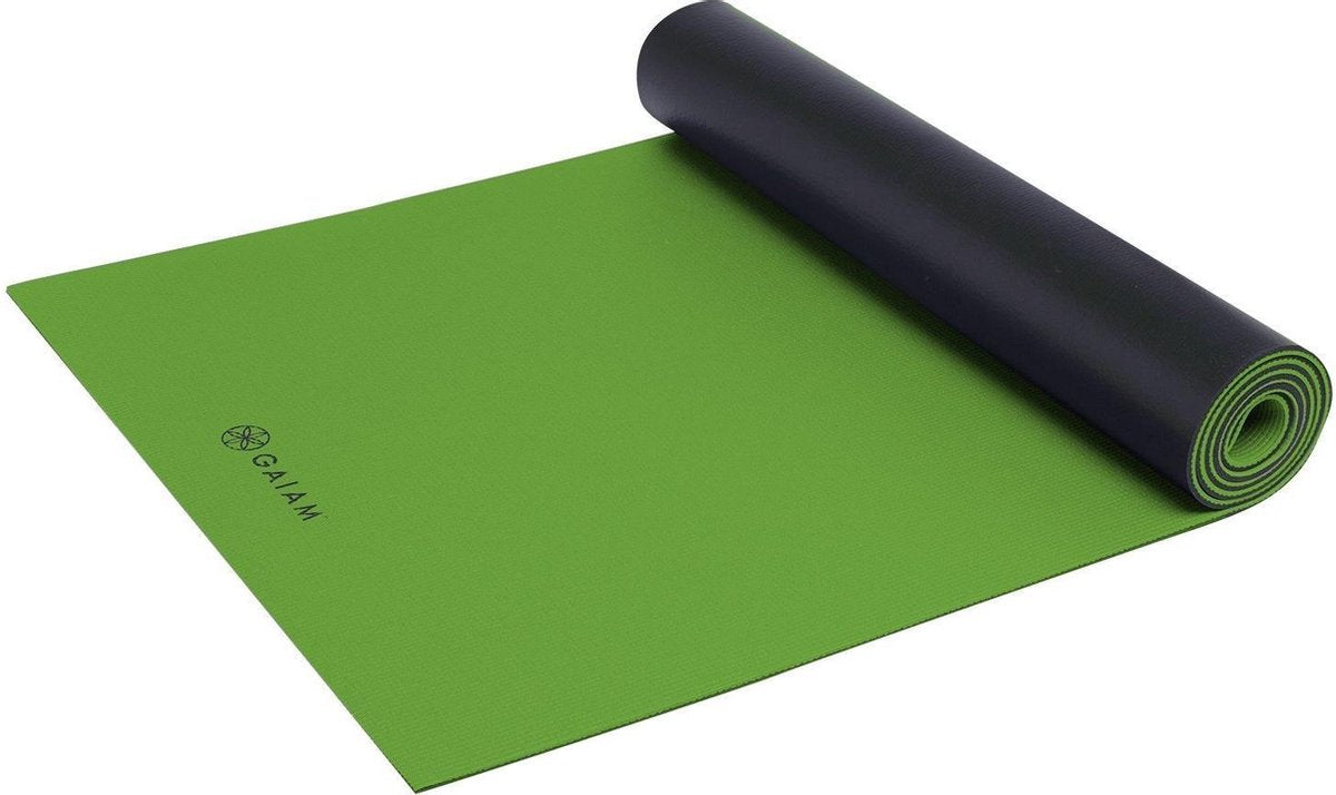 Gaiam Athletic Dubbelzijdige Yoga Mat - Groen/Zwart - 198 X 61 X 0.5 Cm
