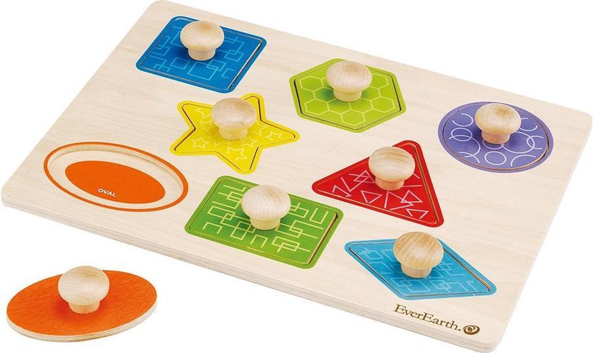 EverEarth Pull out shape puzzle speelgoed voor motoriek