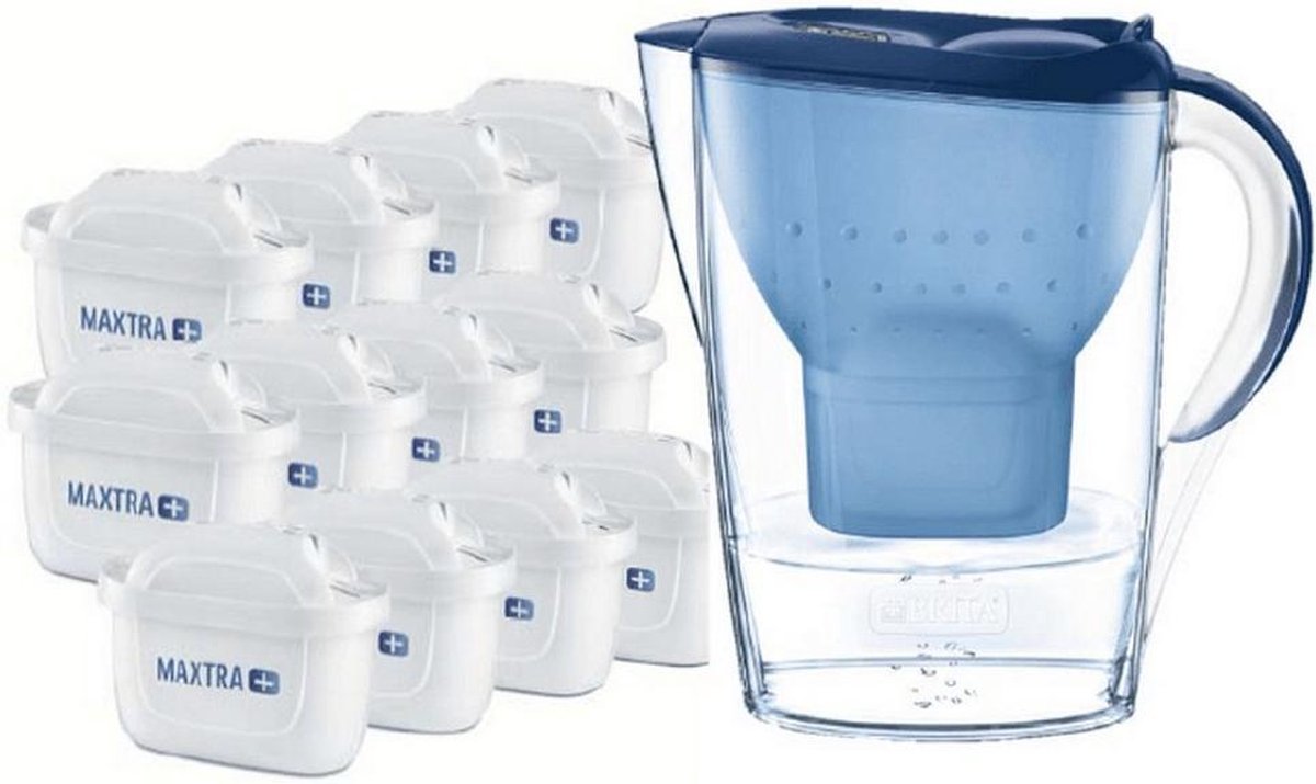 Brita Marella Waterfilterkan met 12x MAXTRA Filters Transparant/Blauw