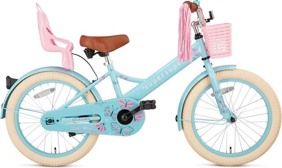 Supersuper Little Miss Kinderfiets  - 18 Inch - Turquoise