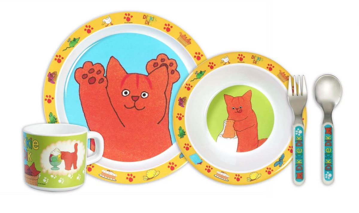 Dikkie Dik - Serviesset Melamine - Meerkleurig