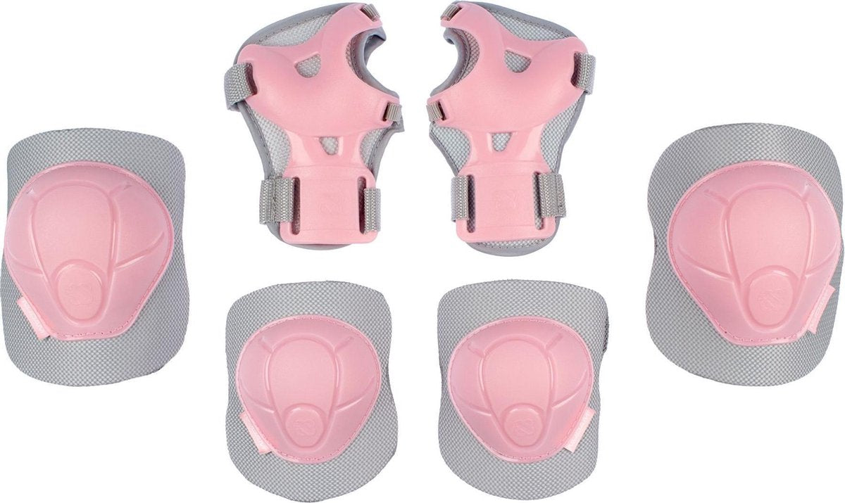 Nijdam Junior Skate Beschermset - Concrete Rose - Roze/Grijs - L
