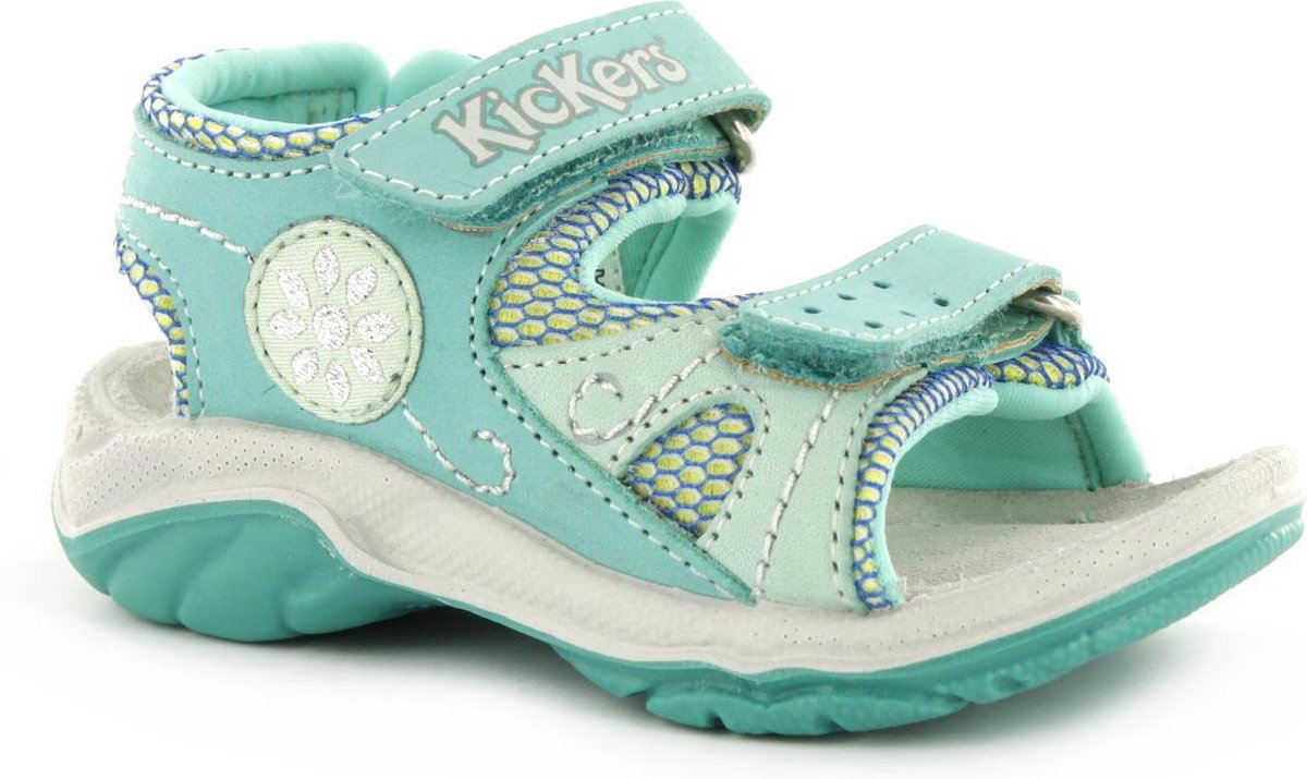 Kickers - Kick M.Sandaal Vrije T Qy00703 - Sandalen - Meisjes - Turquoise - 869 Giava-Mentos Nubuk