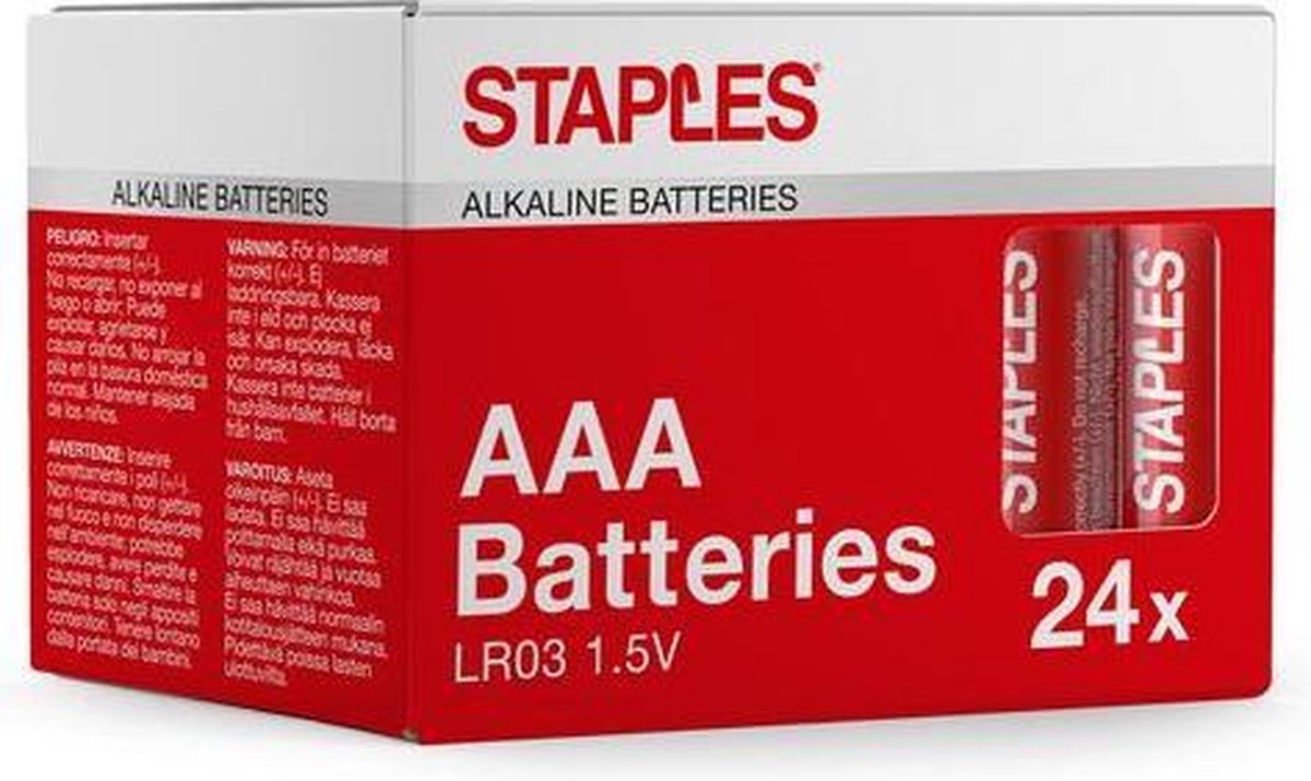 Staples Alkaline AAA-batterijen