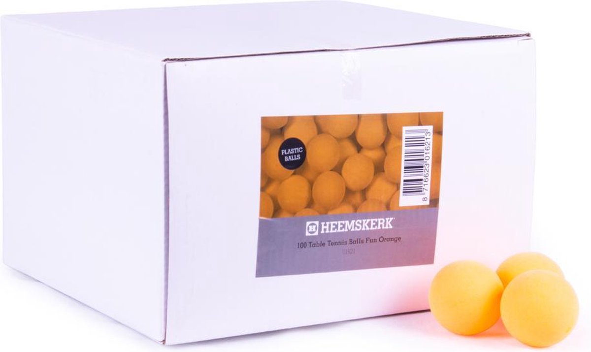 Heemskerk Fun Plastic Tafeltennisballen per 100 stuks - Oranje