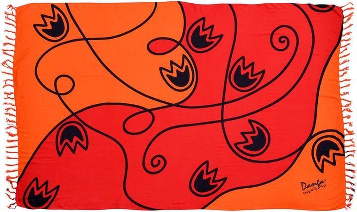 B-Beachi - Pareo - Danga -Tulpen rood-oranje