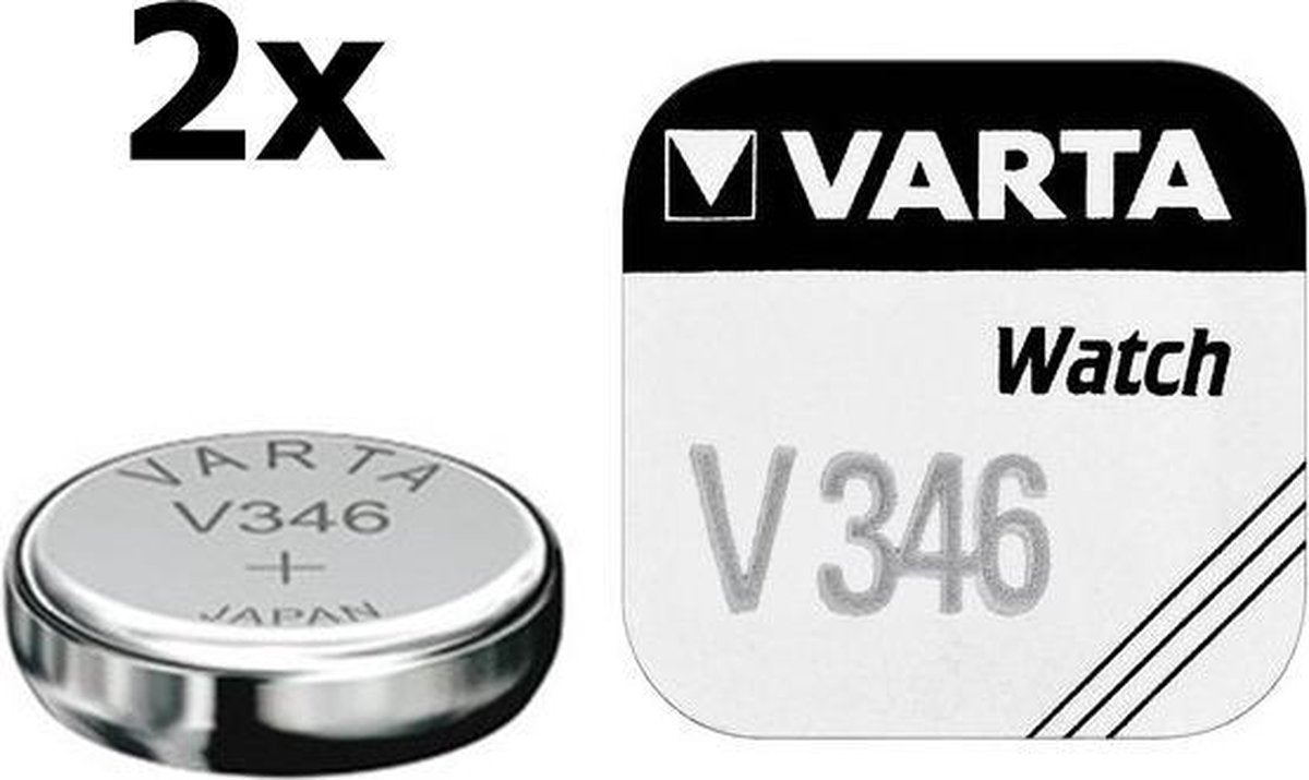 2 Stuks - Varta V346 10mAh 1.55V knoopcel batterij