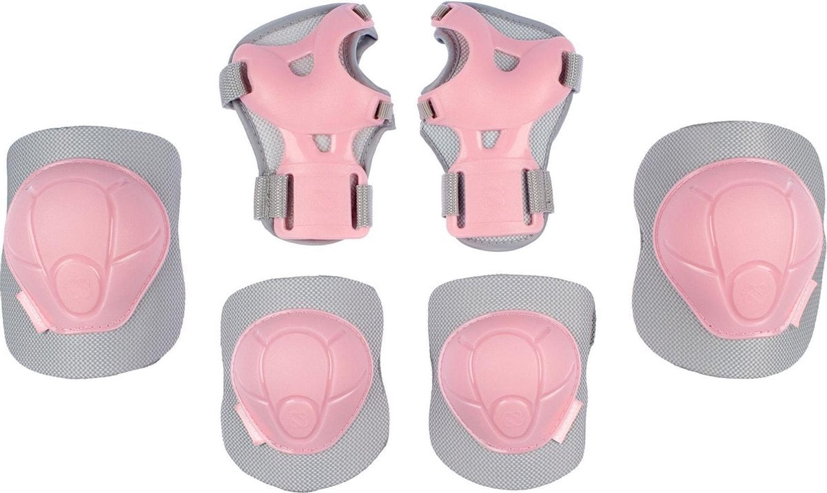 Nijdam Junior Skate Beschermset - Concrete Rose - Roze/Grijs - M