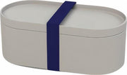 Lund Lunchbox 300 Ml Bamboe 22 X 11 X 9 Cm Ovaal Grijs/blauw