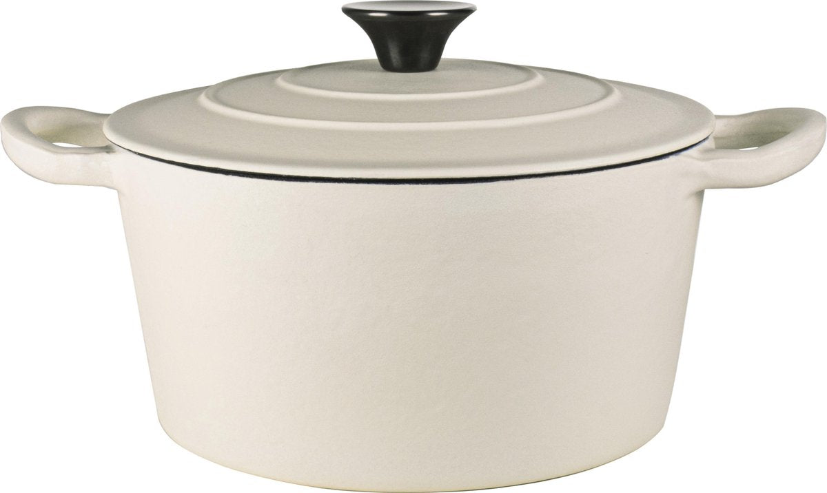 Braadpan rond gietijzer 24cm wit