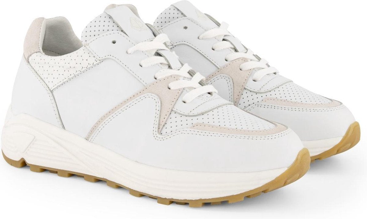 NoGRZ B.Latrobe - Leren dames sneakers - Wit Leer - Maat 39