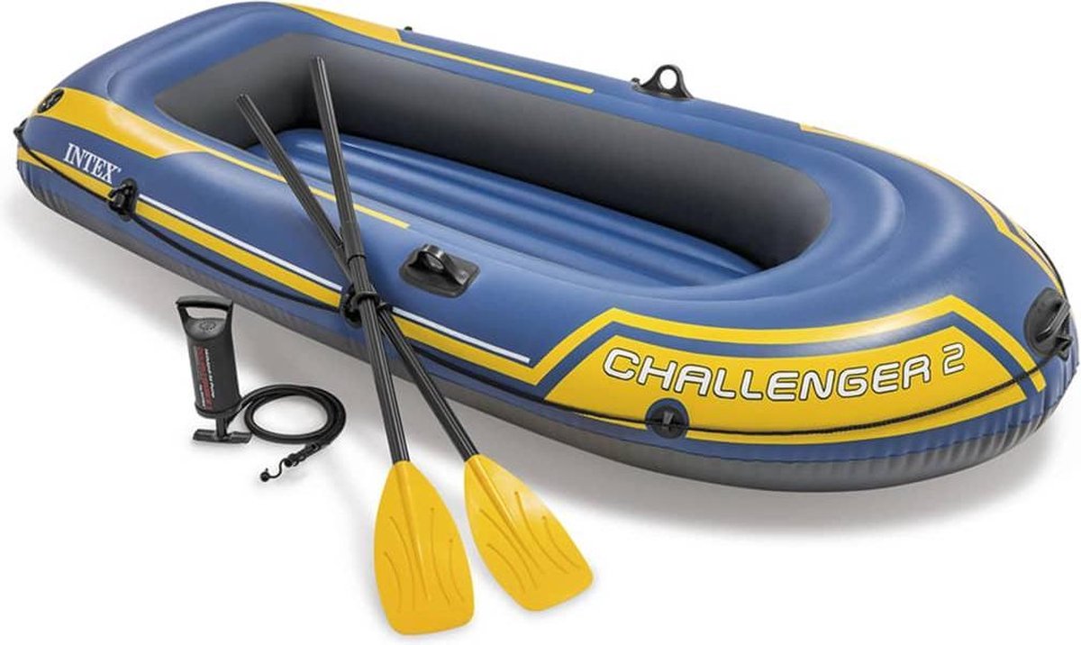 Intex Challenger 2 Opblaasboot met roeispanen en pomp 68367NP