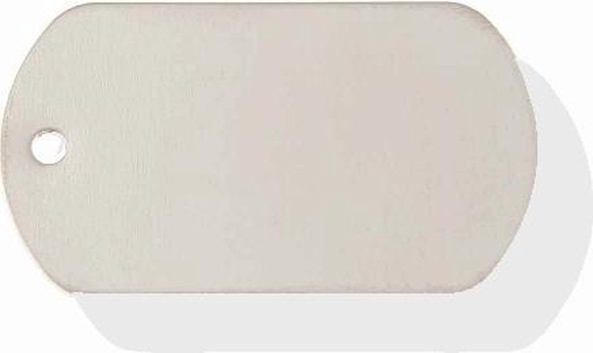 Militair ID-label RVS - Military tag - Identiteitsplaatje | 2 zijden graveren | 40x28 mm
