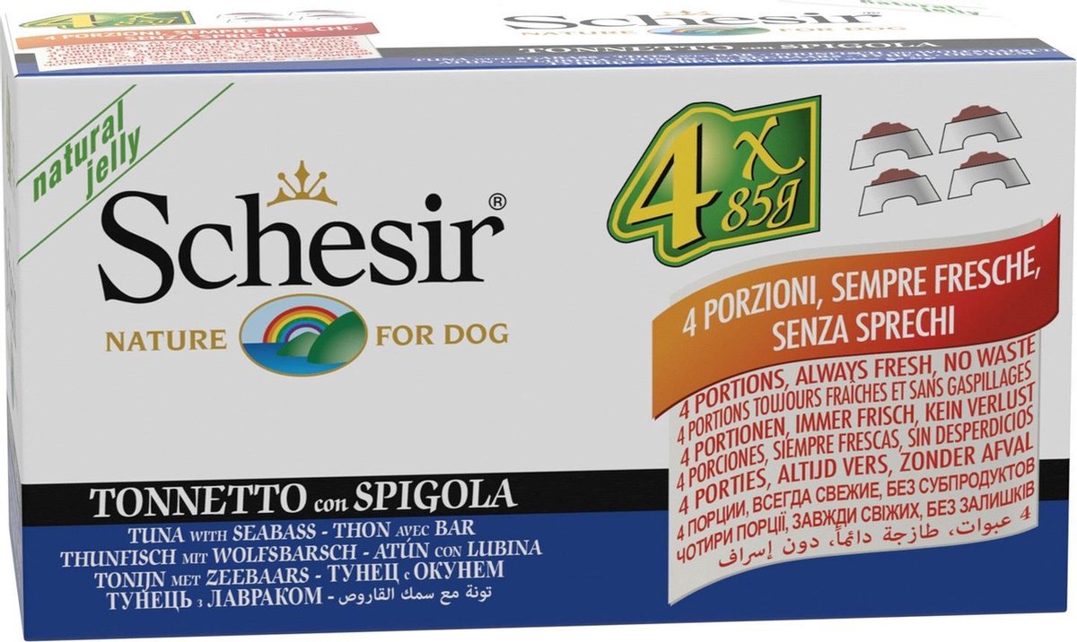 Schesir Hond Blik Multipack 4x85 g Tonijn&Baars