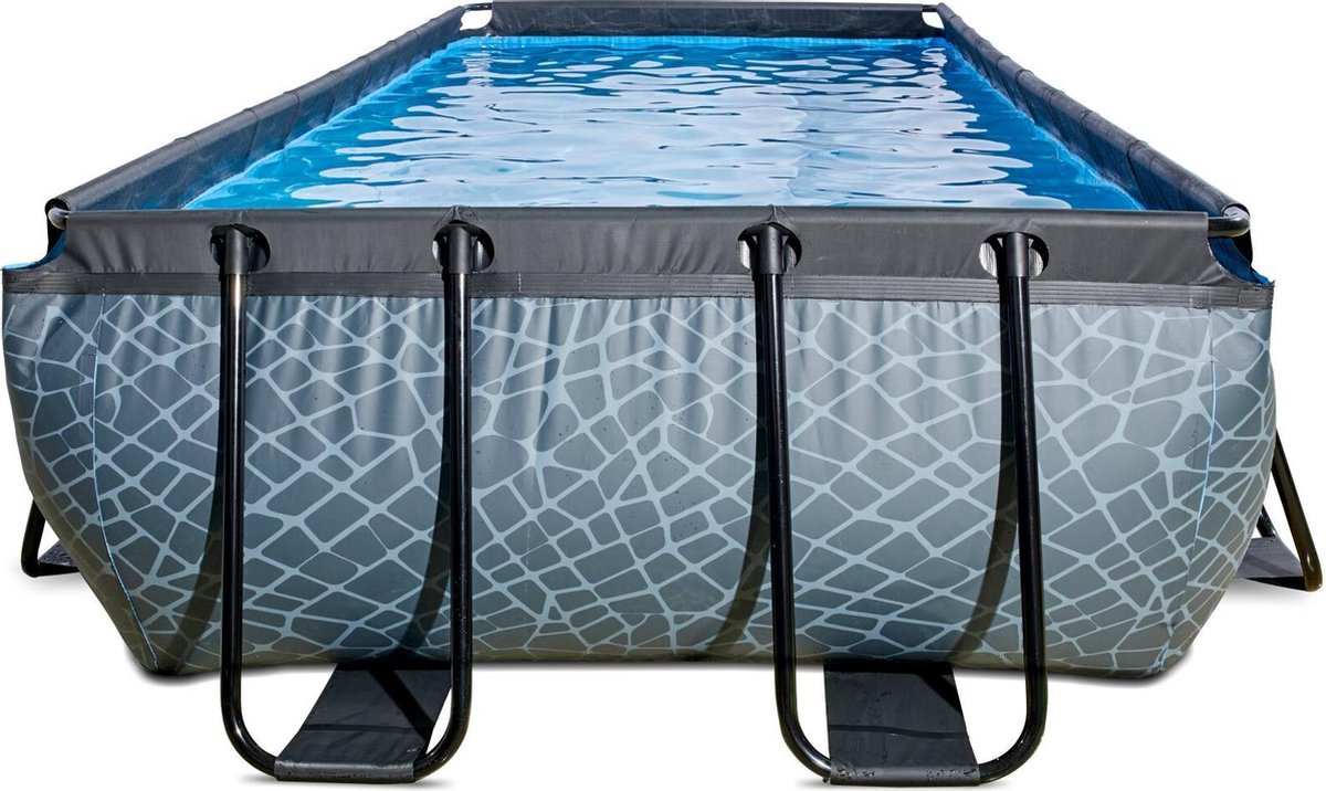 EXIT Stone zwembad 540x250x100cm met zandfilterpomp - grijs