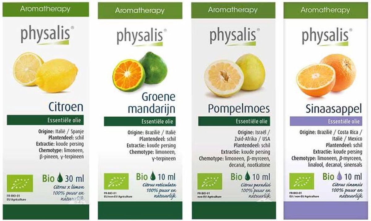 Physalis Citrus Mix - Etherische olie - 4 x 10ml Citroen