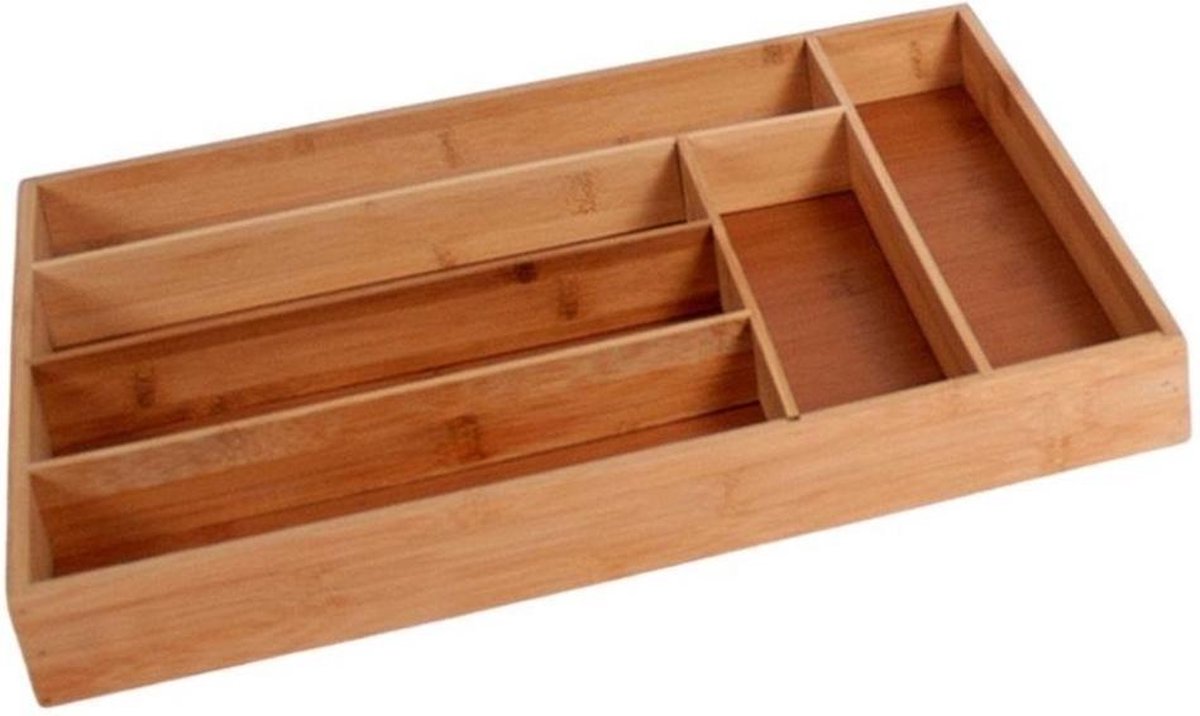 Orange85 Bestekbak - Bestek - Bamboe - Hout - Besteklade - Bestekbakken - Organizer - 6 vakjes - Keuken