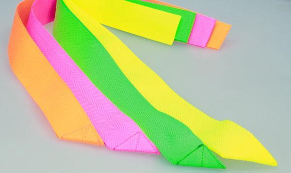 Partijlinten - Partijlint - Partijlintjes set van 10 stuks | Neon Geel | 4 nieuwe Neon Kleuren