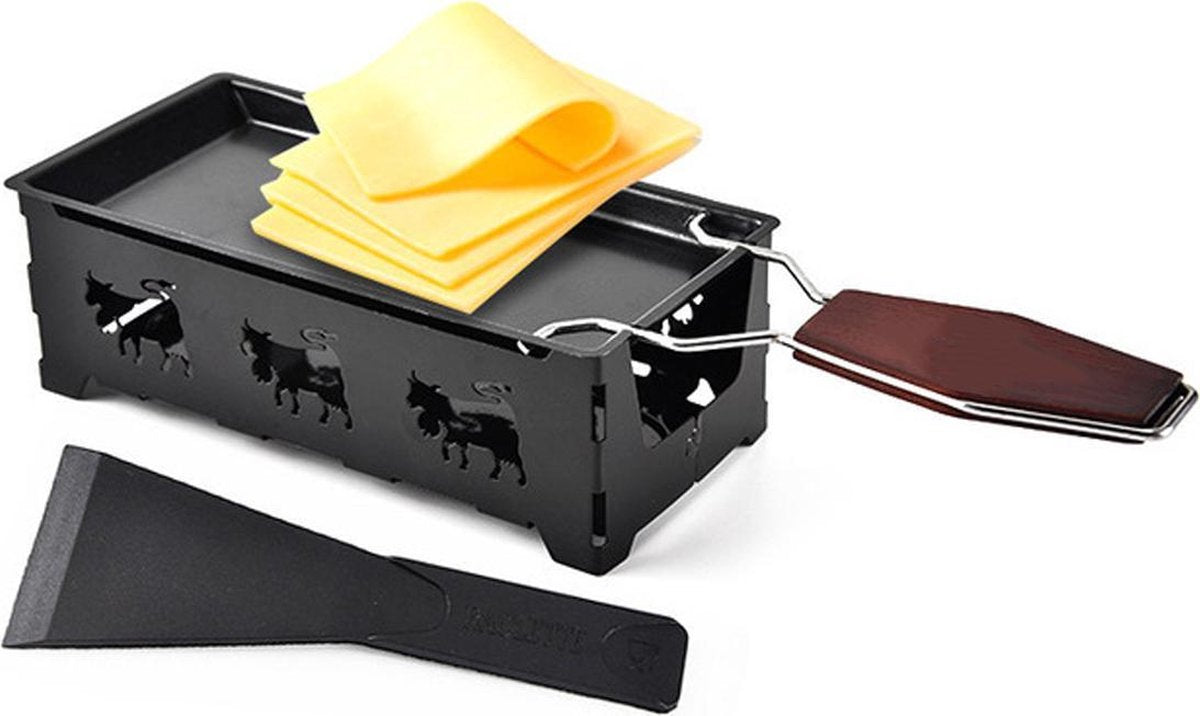 Kaas Raclette Set - Kunststof - Anti Aanbaklaag - Met Spatel