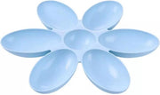 Puppy/kitten voerschaal - Met 6 bakjes voor nest puppy's of kittens - Blauw