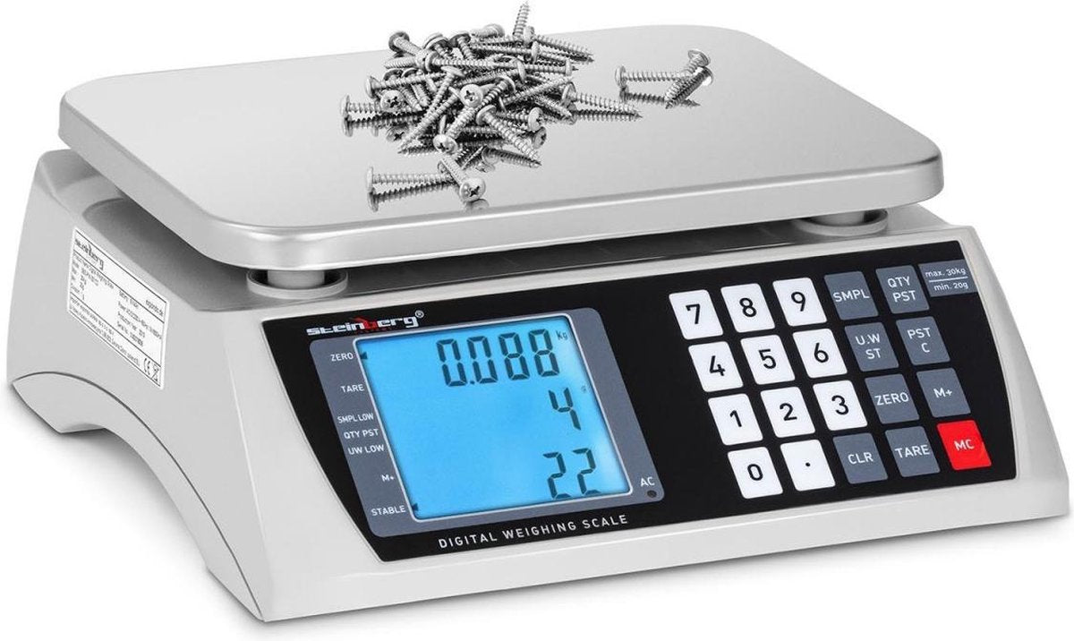 Steinberg Telweegschaal - 30 kg / 1 g - 3 LCD - batterij 72 uur