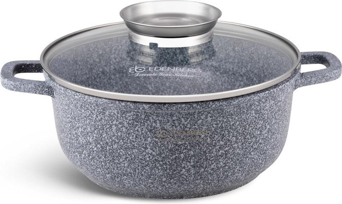 Edënbërg Stonetec Line - Luxe Aluminium Kookpan/Braadpan met Deksel - Ø 26 cm