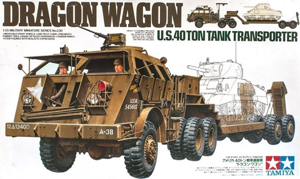 Tamiya Tamiya US 40 Ton Tank Transporter 'Dragon Wagon' + Ammo by Mig lijm