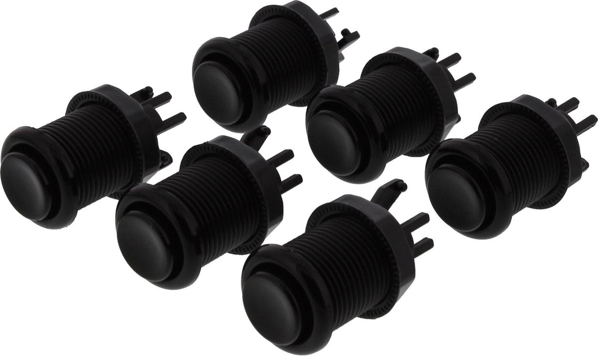 ArcadeWinkel Concave classic arcade drukknoppen (set van 6 stuks met 7st Zippy 20gr Microswitches)