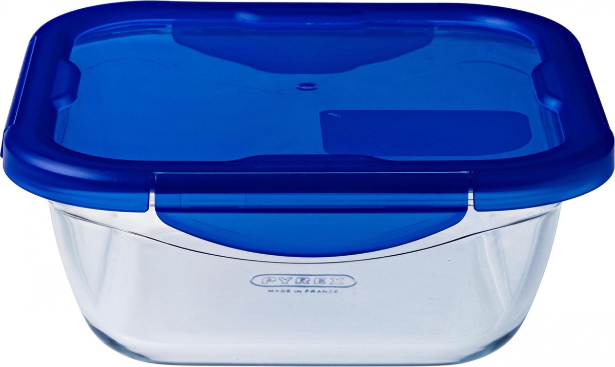 Pyrex Cook & Go Schaal Vierkant - Inclusief Deksel - Borosilicaatglas - 1