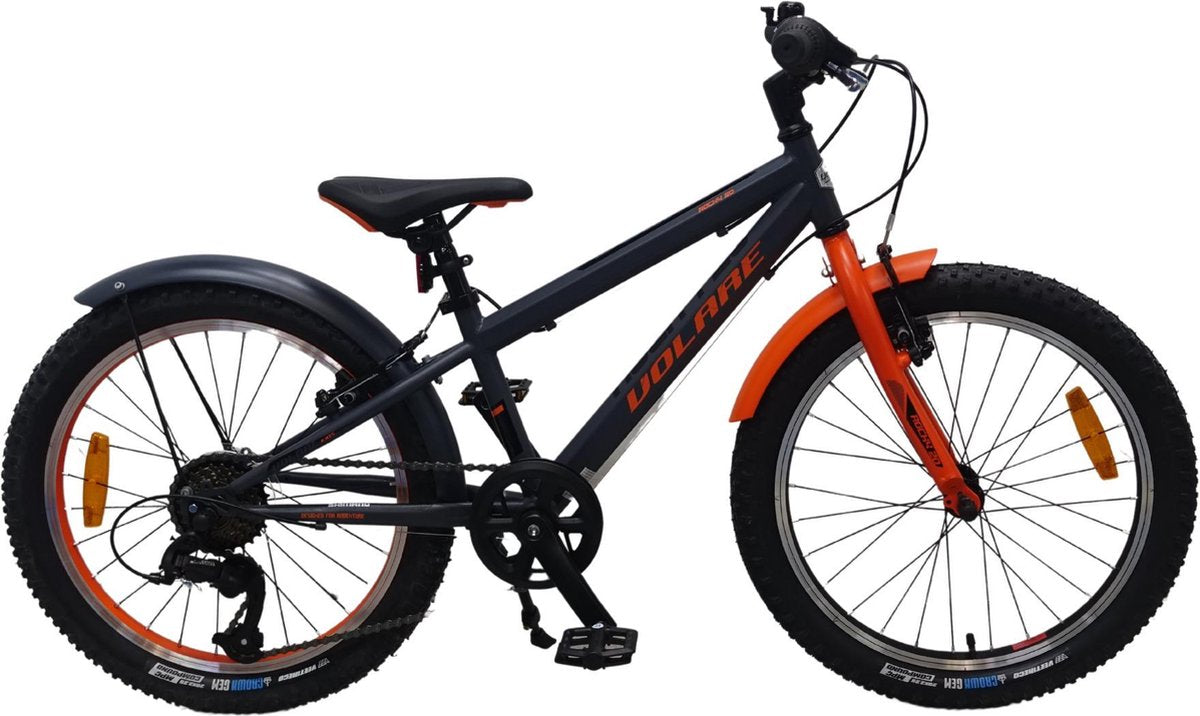 Volare Rocky Kinderfiets - 20 inch - Grijs Oranje - 95% afgemonteerd - Prime Collection