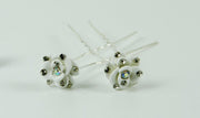 Haarpinnen witte bloem met strass