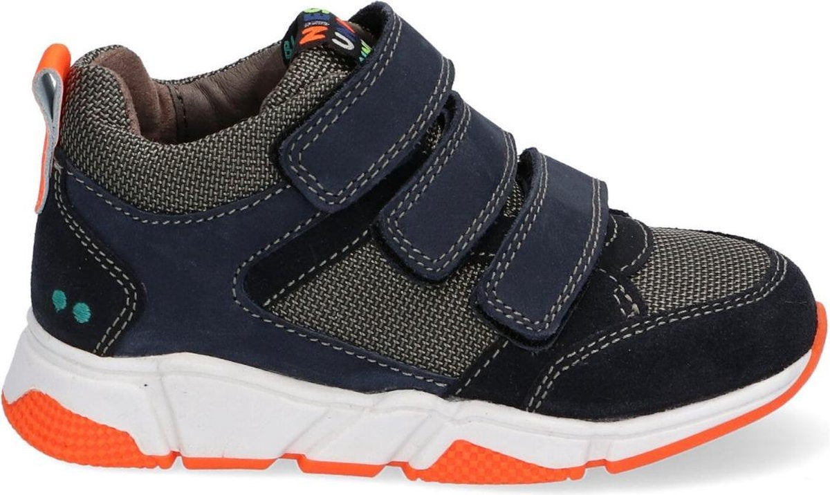 Bunnies JR 220841-429 Jongens Lage Sneakers - Blauw - Suède - Klittenband