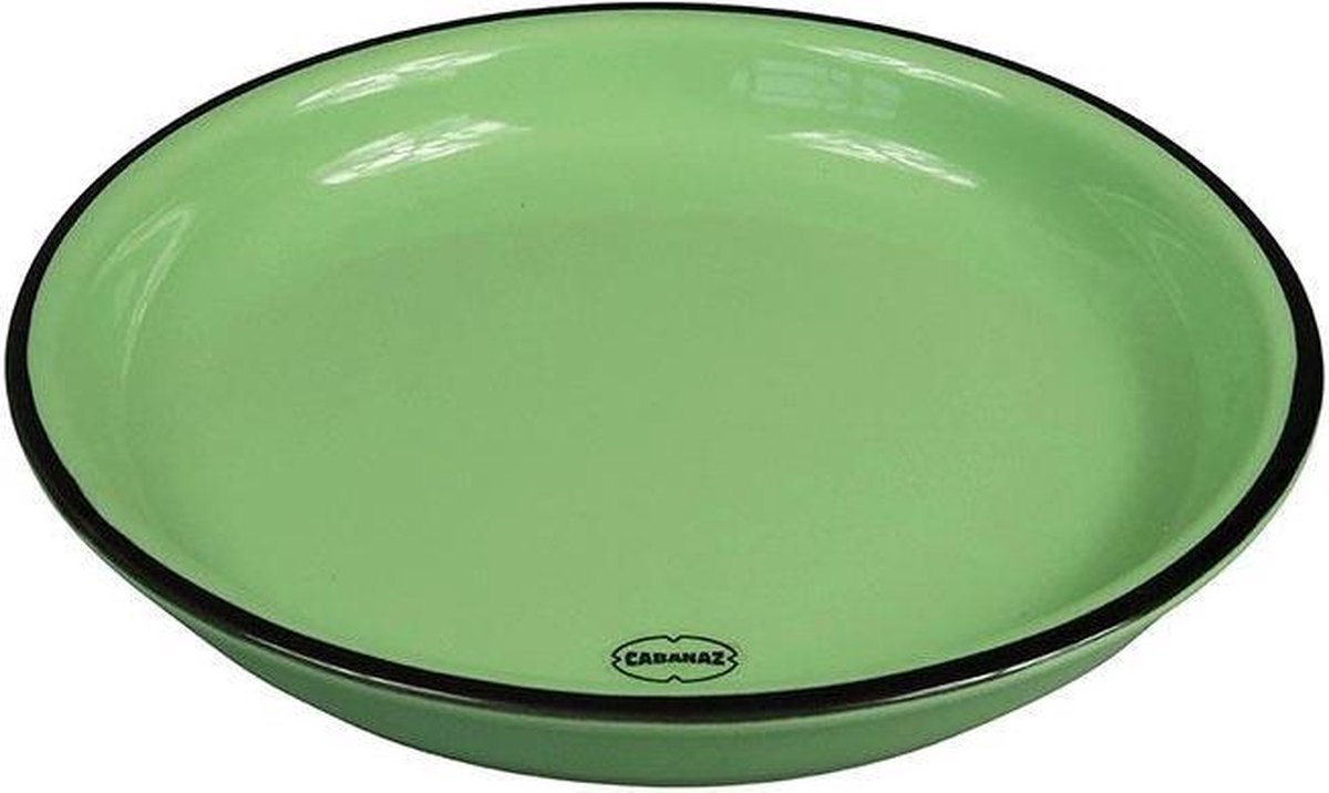 Cabanaz Retro Gebaksbord - emaille geïnspireerd Vintage Green