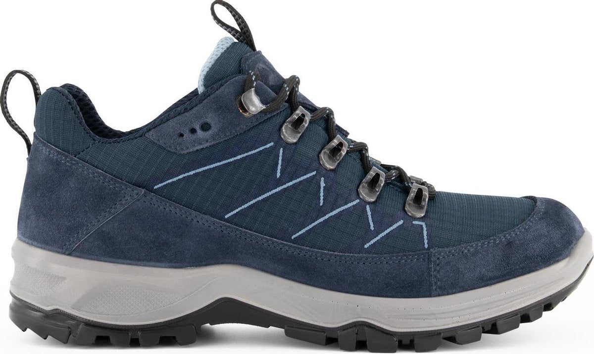 Travelin' Svendborg - Lage Dames wandelschoenen - Waterdicht en ademend - Blauw Leer - Maat 36