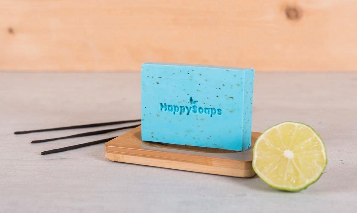 HappySoaps Body Bars - Bergamot & Wierook met zeephouder