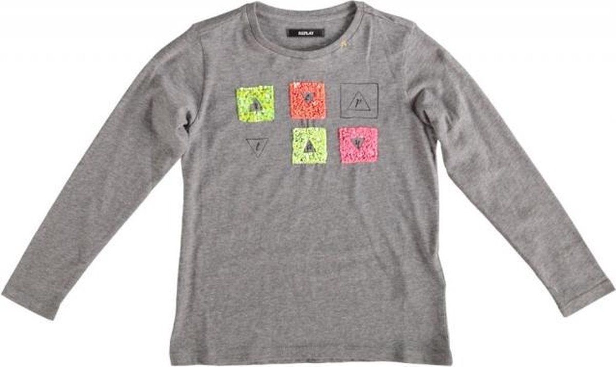 Replay grijze longsleeve met pailletten Maat - 140
