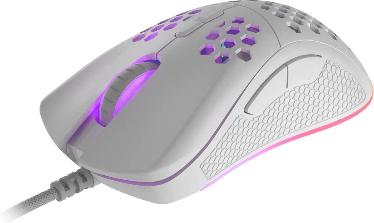 Genesis Krypton 550 lichtgewicht RGB Gaming muis met 8000 Dpi - Wit