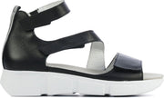 Waldlaufer Vrouwen Leren  Sandalen / Damesschoenen 757801 - Zwart - Maat 39