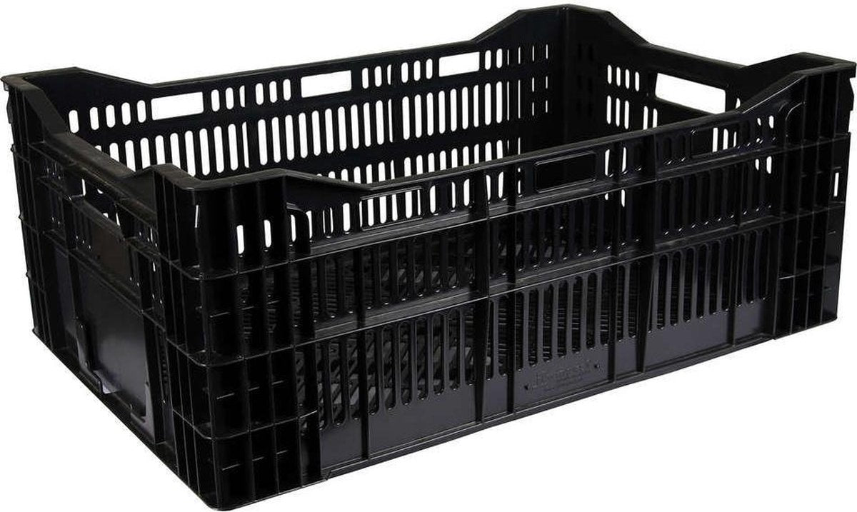 Kunststof krat 60x40x18 -zwart- 33 l