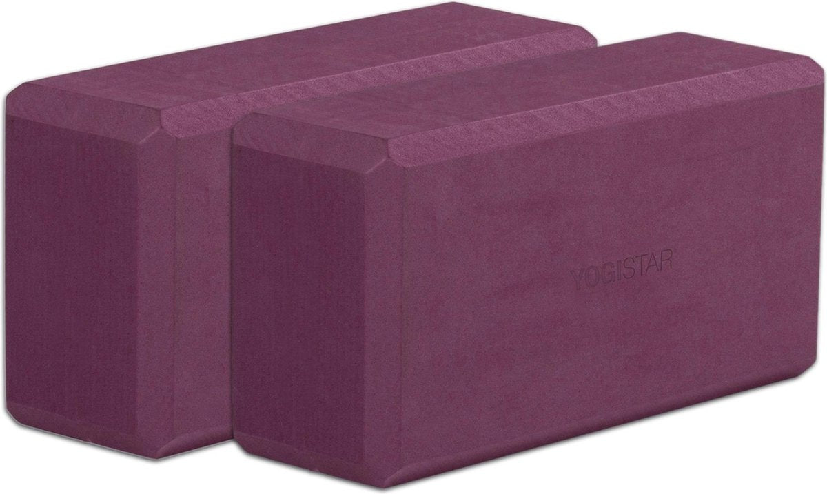 Yoga Block - yogiblock basisset van 2 bordeaux Yogablok YOGISTAR