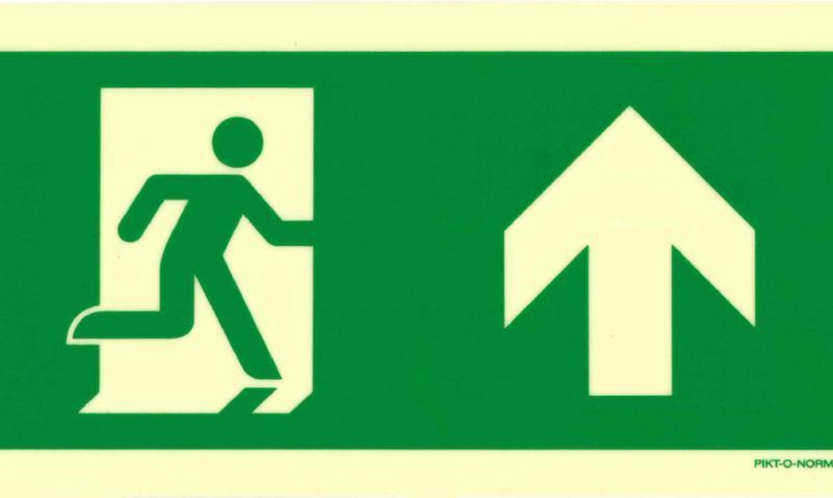 Rechtdoor Bord Nooduitgang