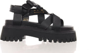 BRONX Stoere Damessandaal - "Groov-y Sandal Buckle" - zwart - maat 36